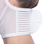 FM extra face mask – side hook-and-loop fastening detail