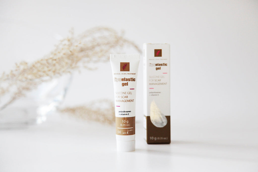 Lipoelastic Gel mit Verpackungsbox auf weissem Hintergrund