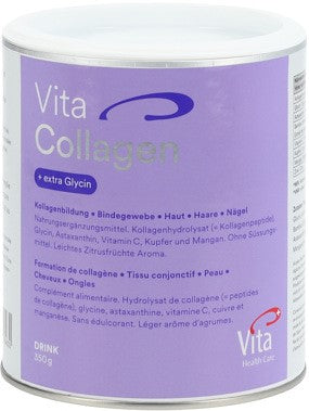 Vita Collagen® Pulver 350g – Nahrungsergänzungsmittel mit Kollagenhydrolysat, Vitamin C, Zink, Kupfer und Mangan