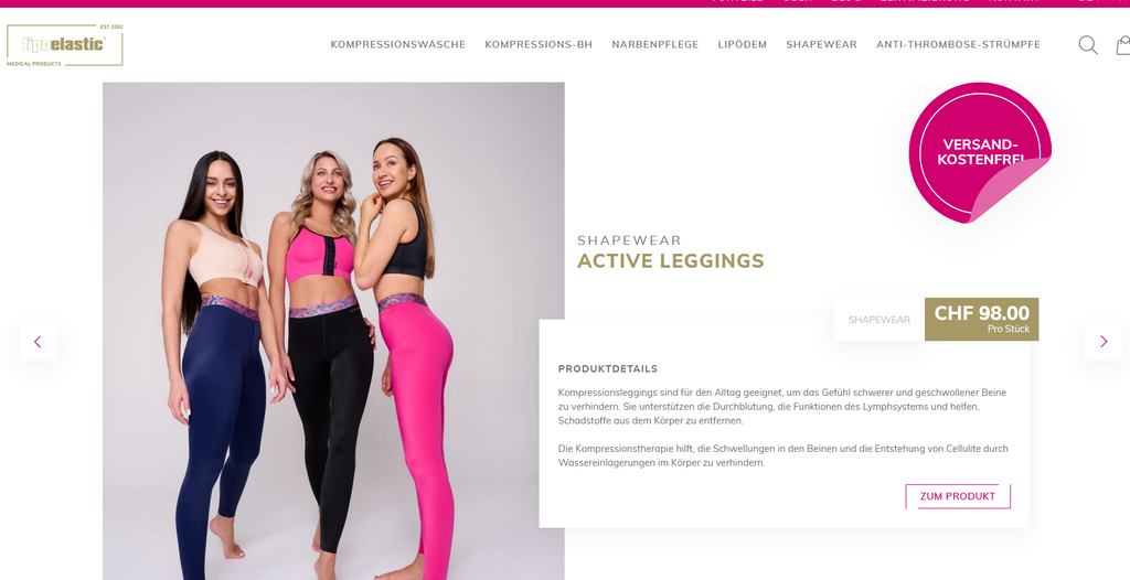 Active Leggings – Grössentabelle und Produktinformationen